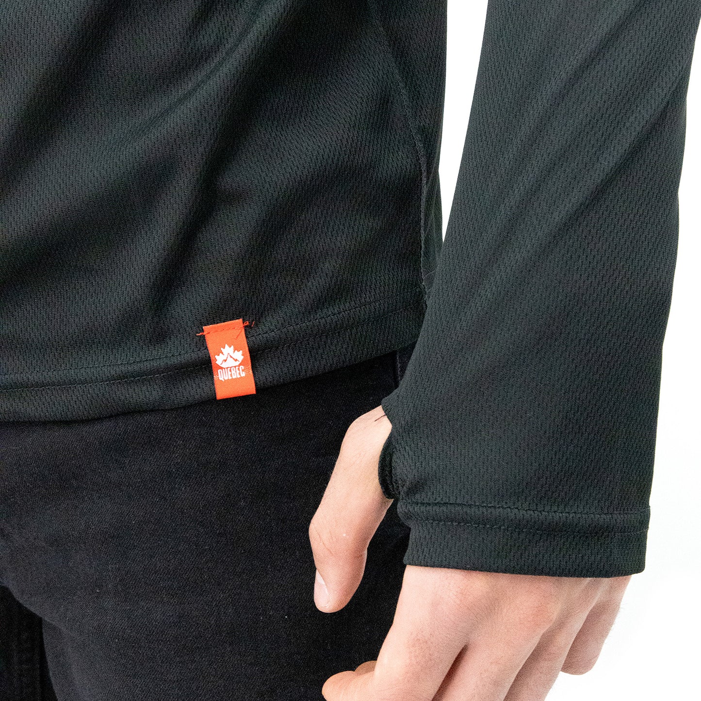 Polera Quebec Half-Zip Negro Hombre