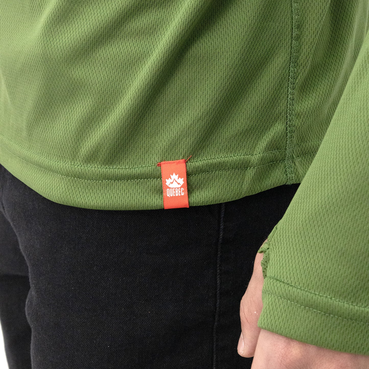 Polera Quebec Half-Zip Verde Oliva Hombre