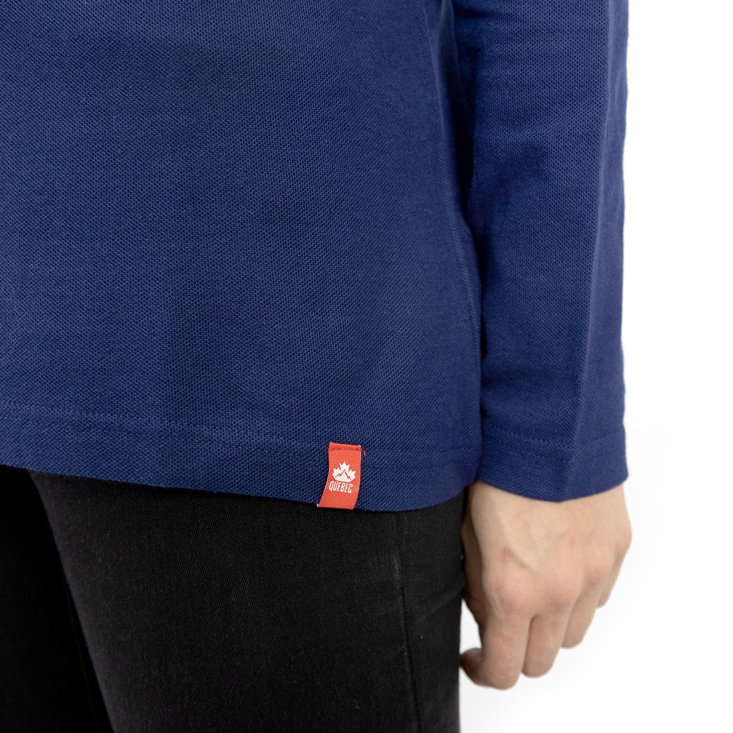 Polera Pique Quebec Manga Larga Azul Mujer