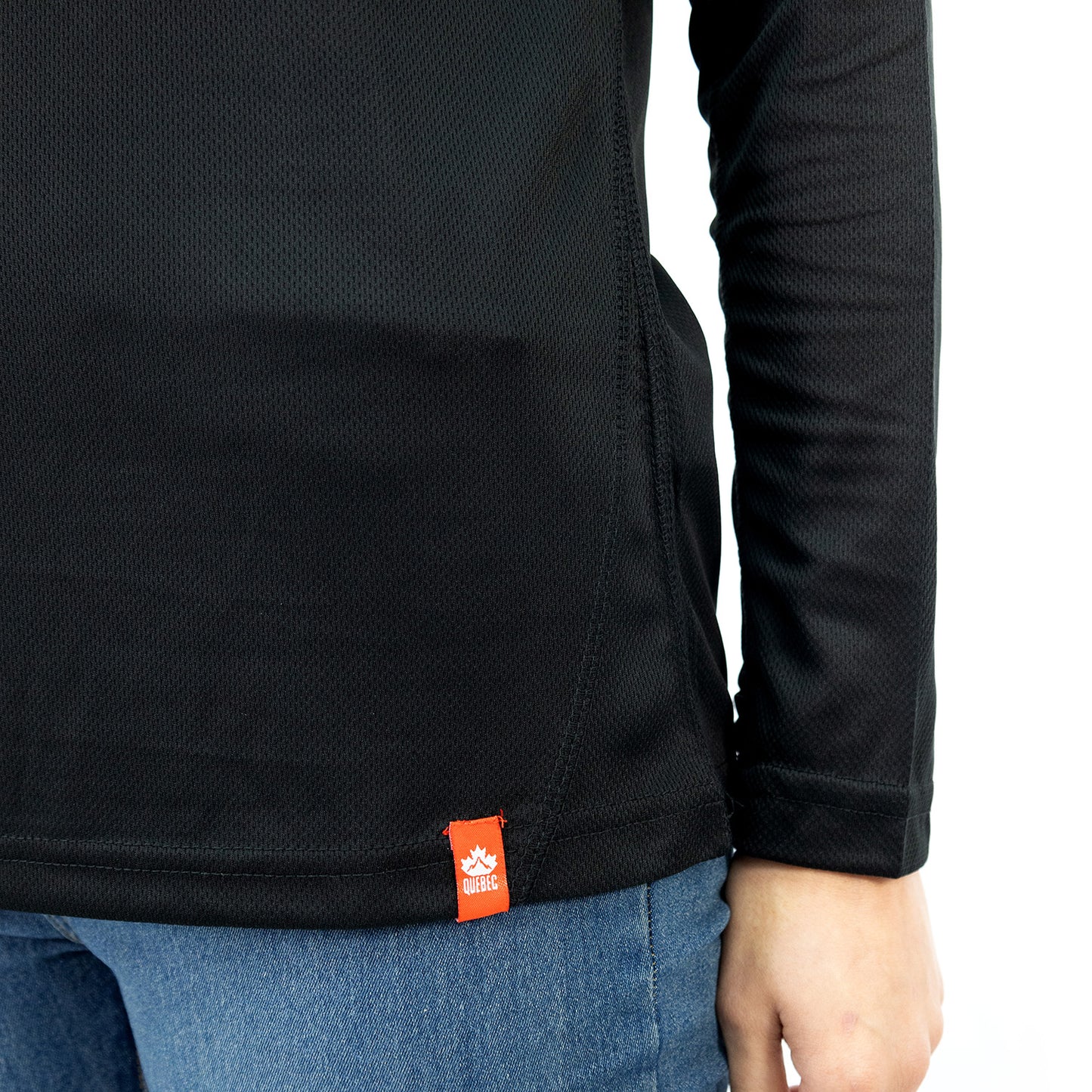 Polera Quebec Half-Zip Negro Mujer
