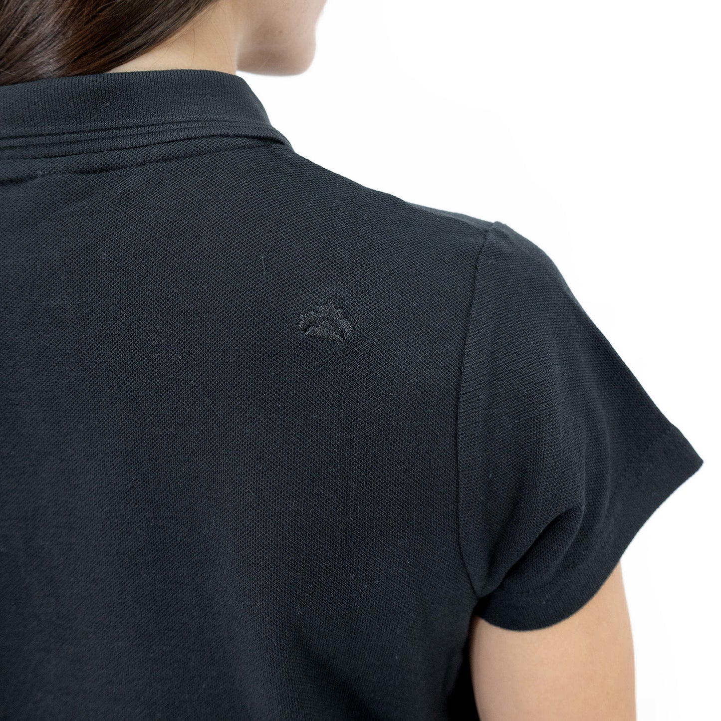 Polera Pique Quebec Manga Corta Negro Mujer