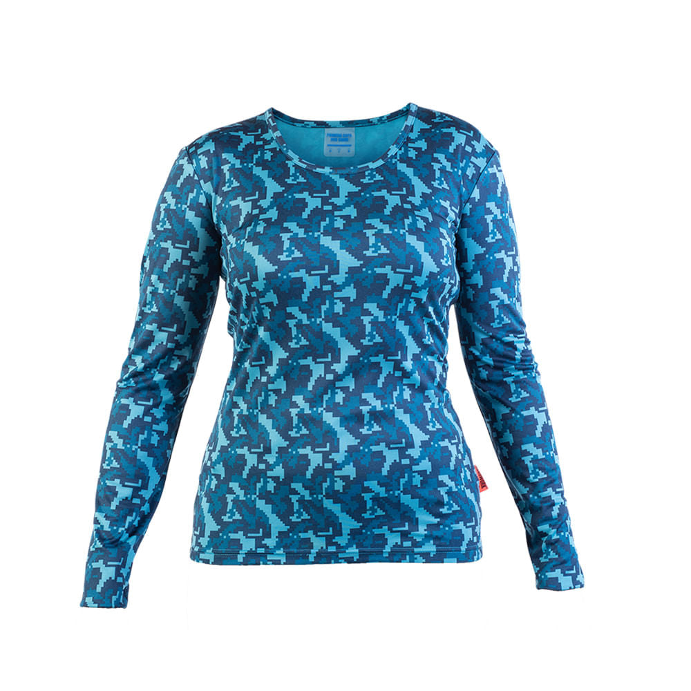 Camiseta Primera Capa HW HDX Camo Mujer Petroleo