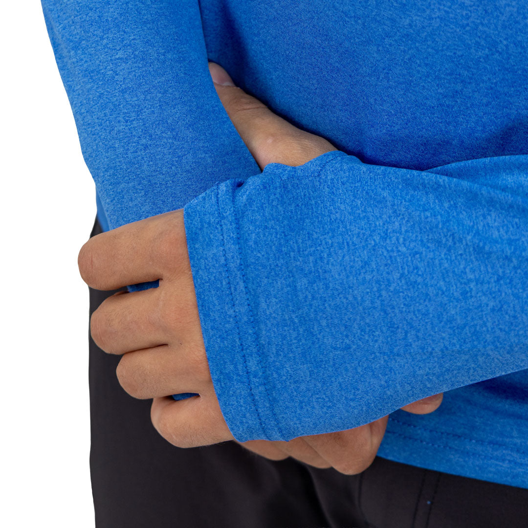 Polera Dry Fit HW SPX C/ Gorro Manga Larga Hombre Blue