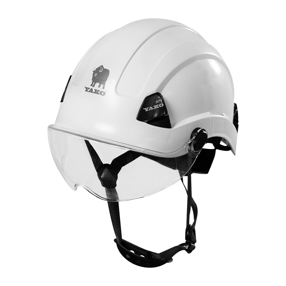 Casco Yako Steelpro Blanco con visera ISP