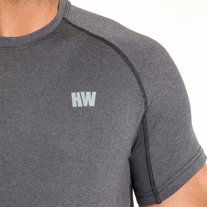 Polera Dry Fit Hw Spx Manga Corta Hombre Carbon Grey