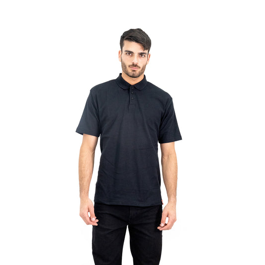 Polera Pique Quebec Manga Corta Negro Hombre