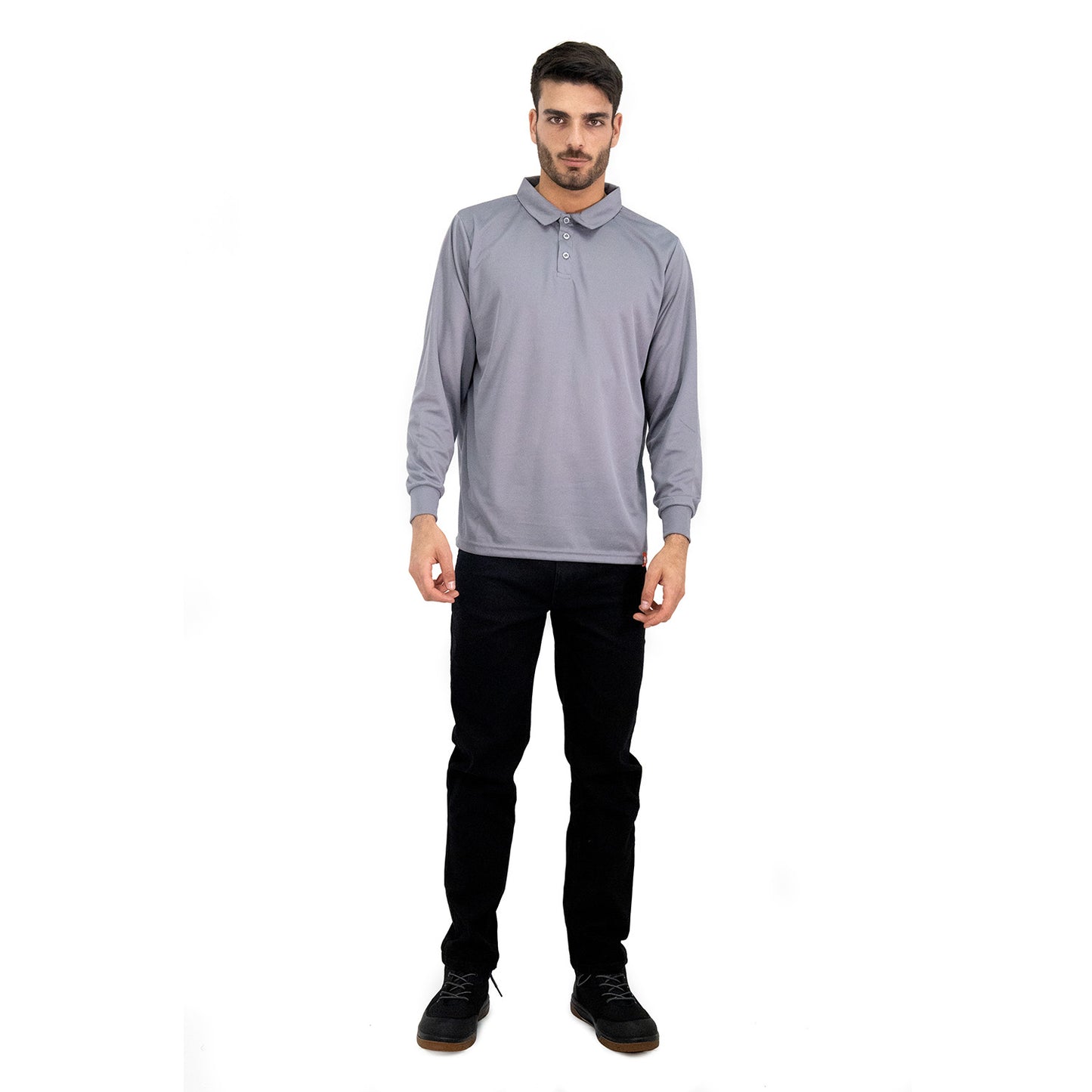 Polera Cooldry Quebec Manga Larga Gris