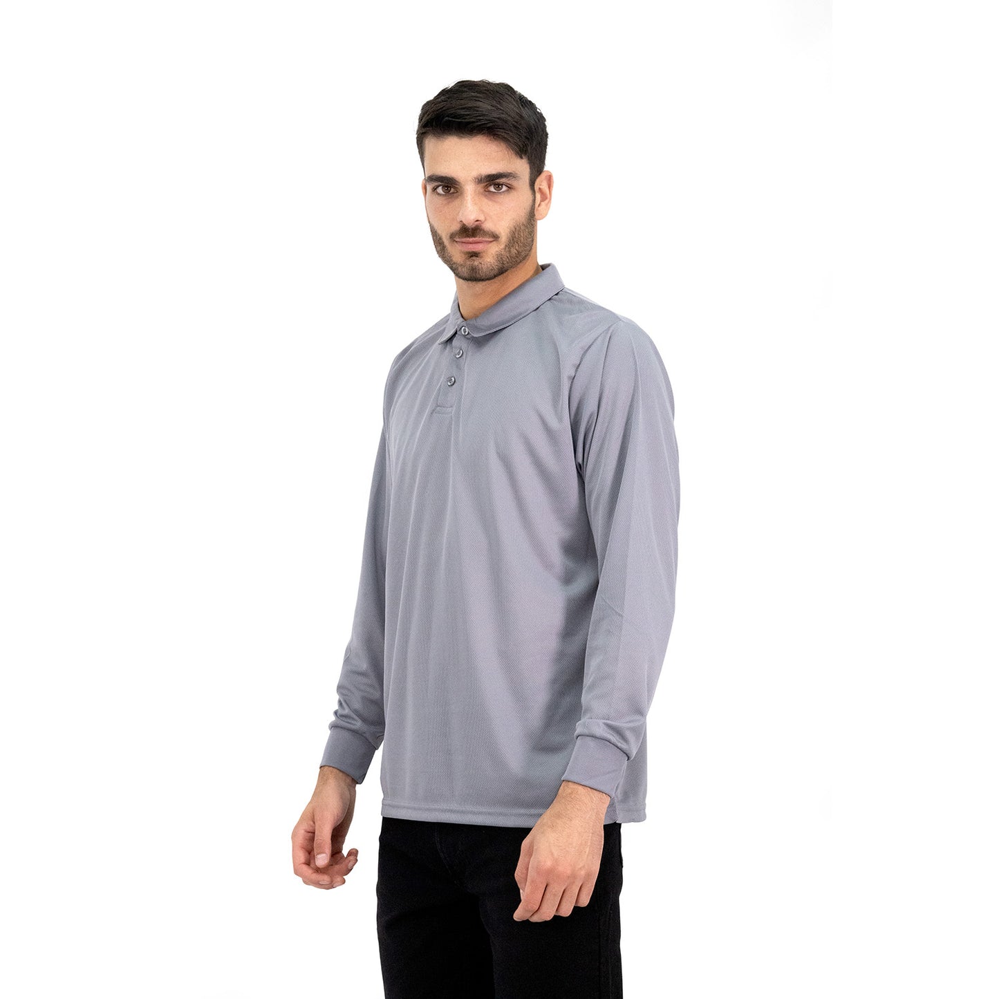 Polera Cooldry Quebec Manga Larga Gris