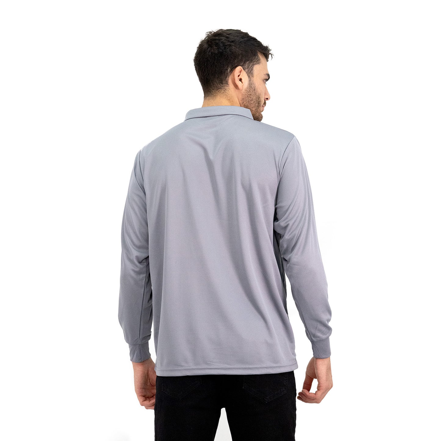 Polera Cooldry Quebec Manga Larga Gris
