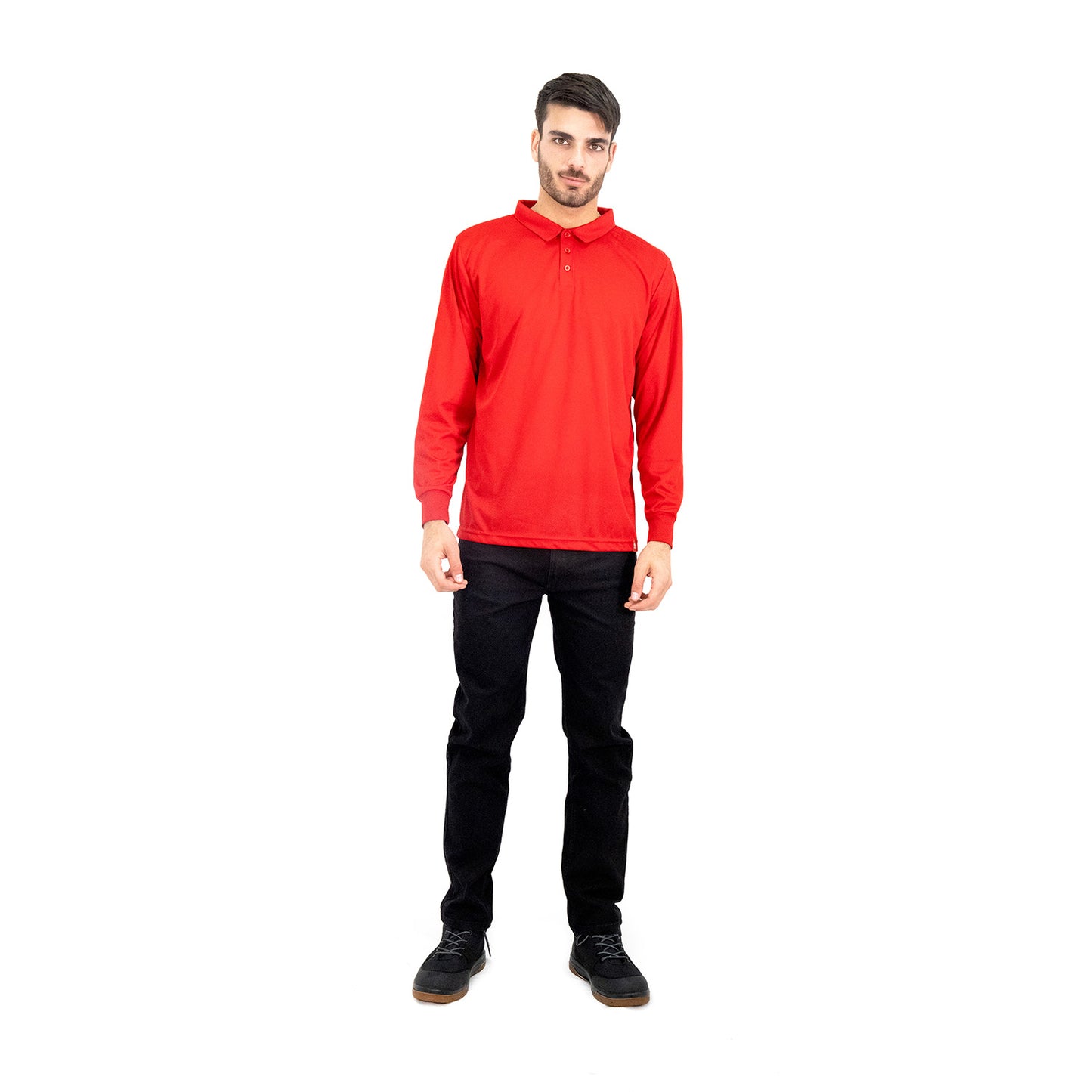 Polera Cooldry Quebec Manga Larga Rojo Hombre
