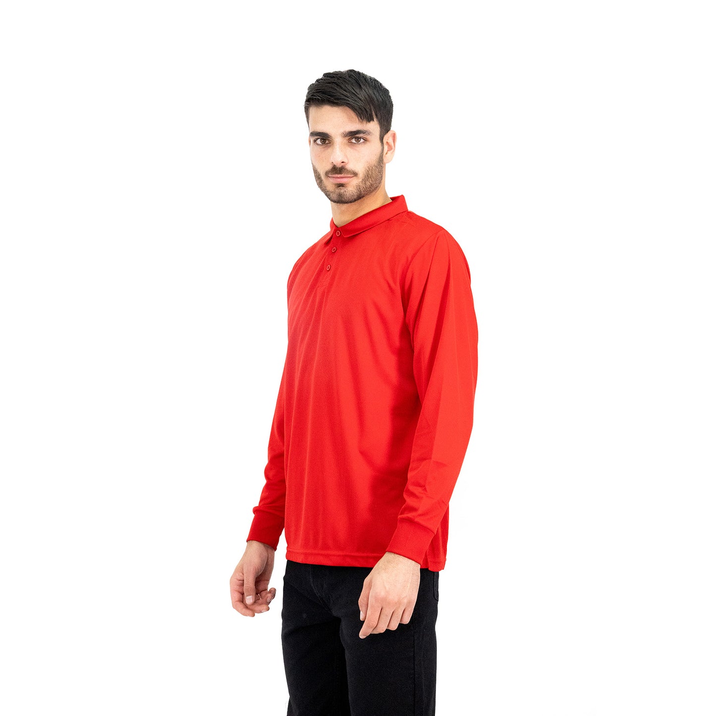 Polera Cooldry Quebec Manga Larga Rojo Hombre
