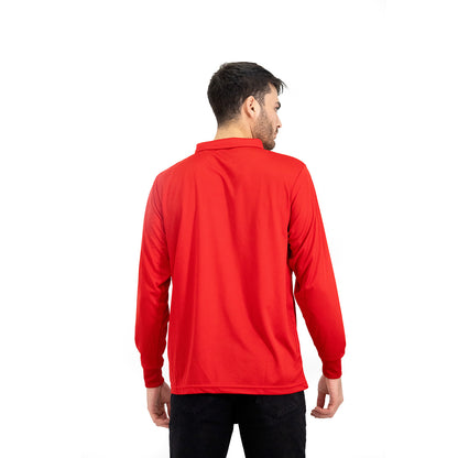 Polera Cooldry Quebec Manga Larga Rojo Hombre