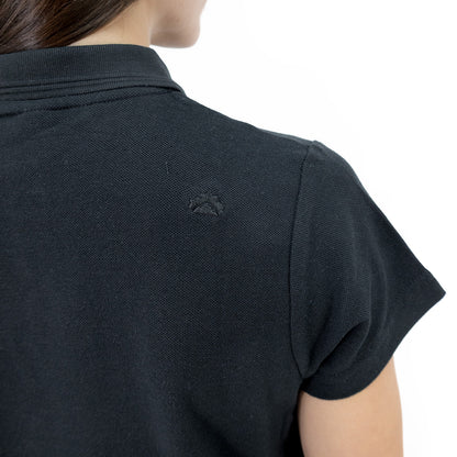 Polera Pique Quebec Manga Corta Negro Mujer