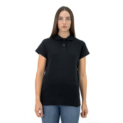 Polera Pique Quebec Manga Corta Negro Mujer