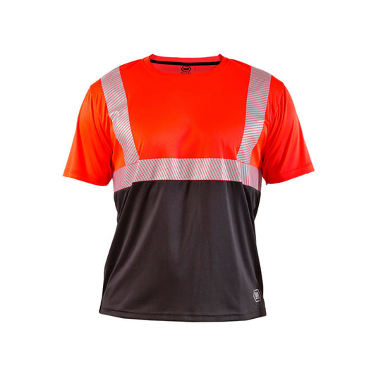 Polera Reflectiva HW Rojo Fluor Manga Corta