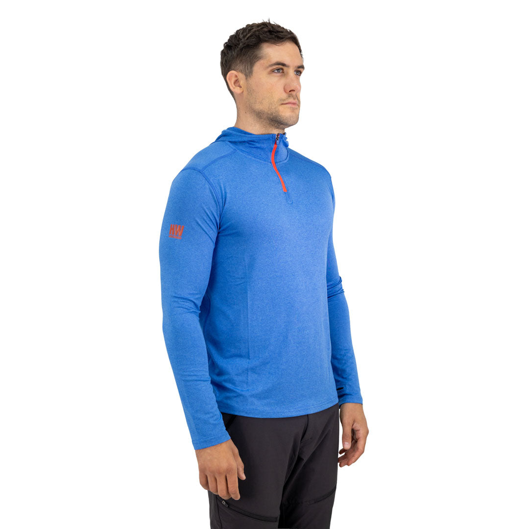 Polera Dry Fit HW SPX C/ Gorro Manga Larga Hombre Blue