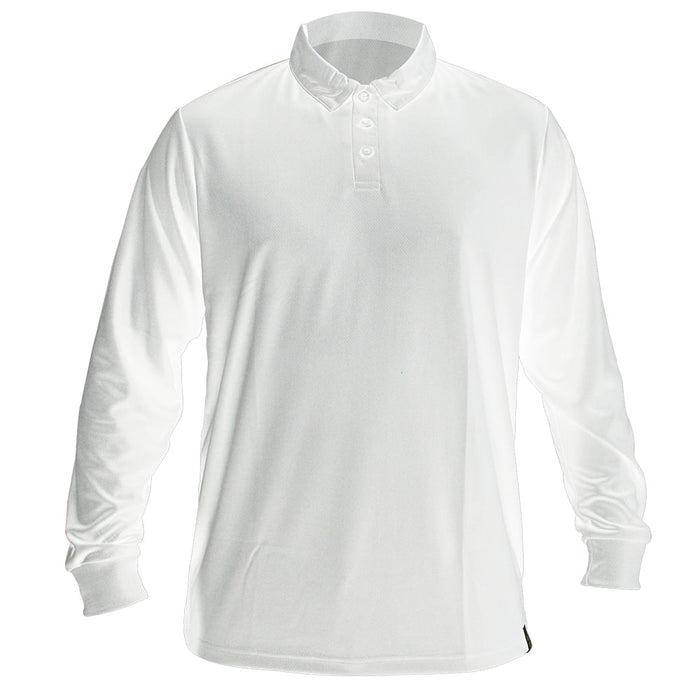 Polera Cooldry Quebec Manga Larga Blanca