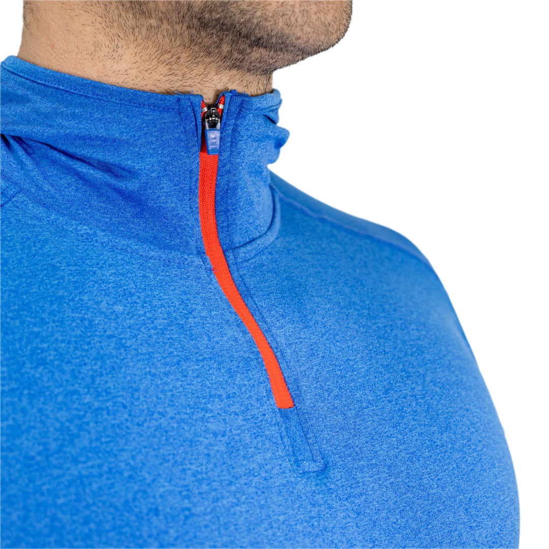 Polera Dry Fit HW SPX C/ Gorro Manga Larga Hombre Blue