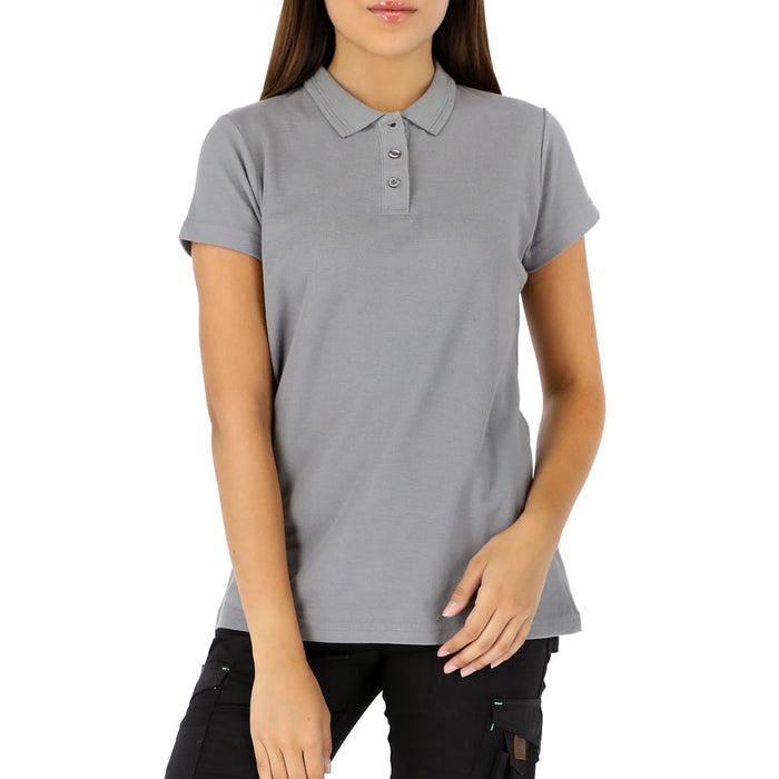 Polera Pique QUEBEC Manga Corta Mujer Gris