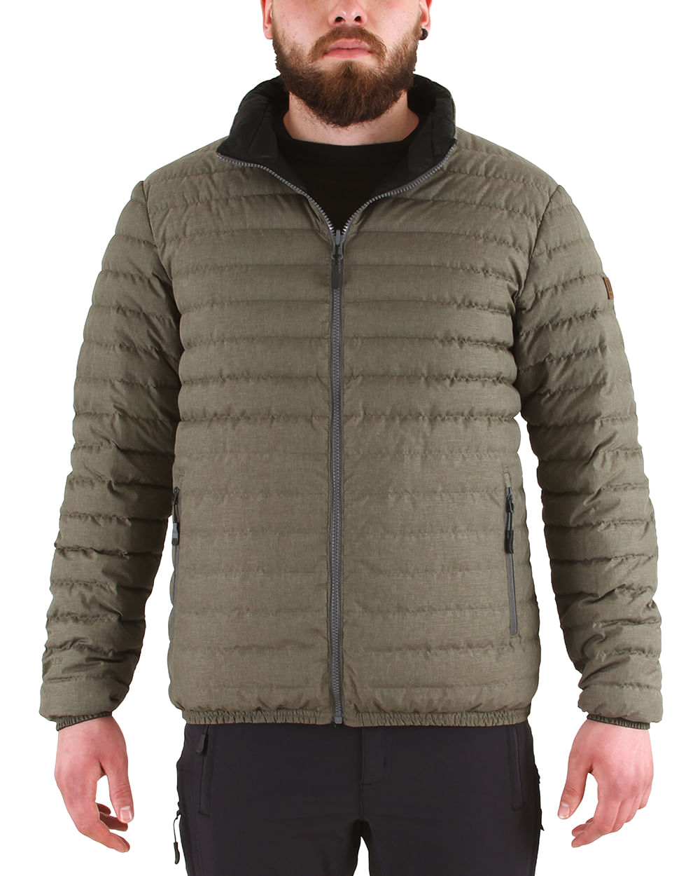 Parka Pluma Hw Goose Reversible Negro/Verde Oliva