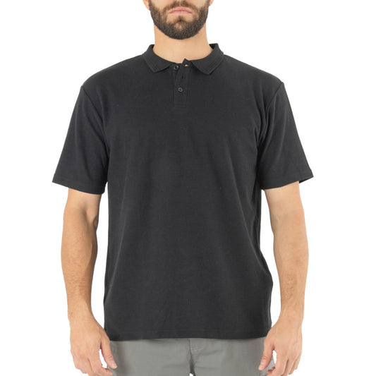 Polera Pique Quebec Manga Corta Negro