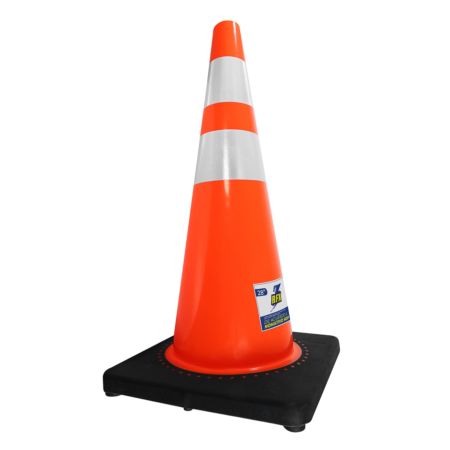 Cono Señalizacion 28 C/Doble Cinta Antiviento Base Pesada