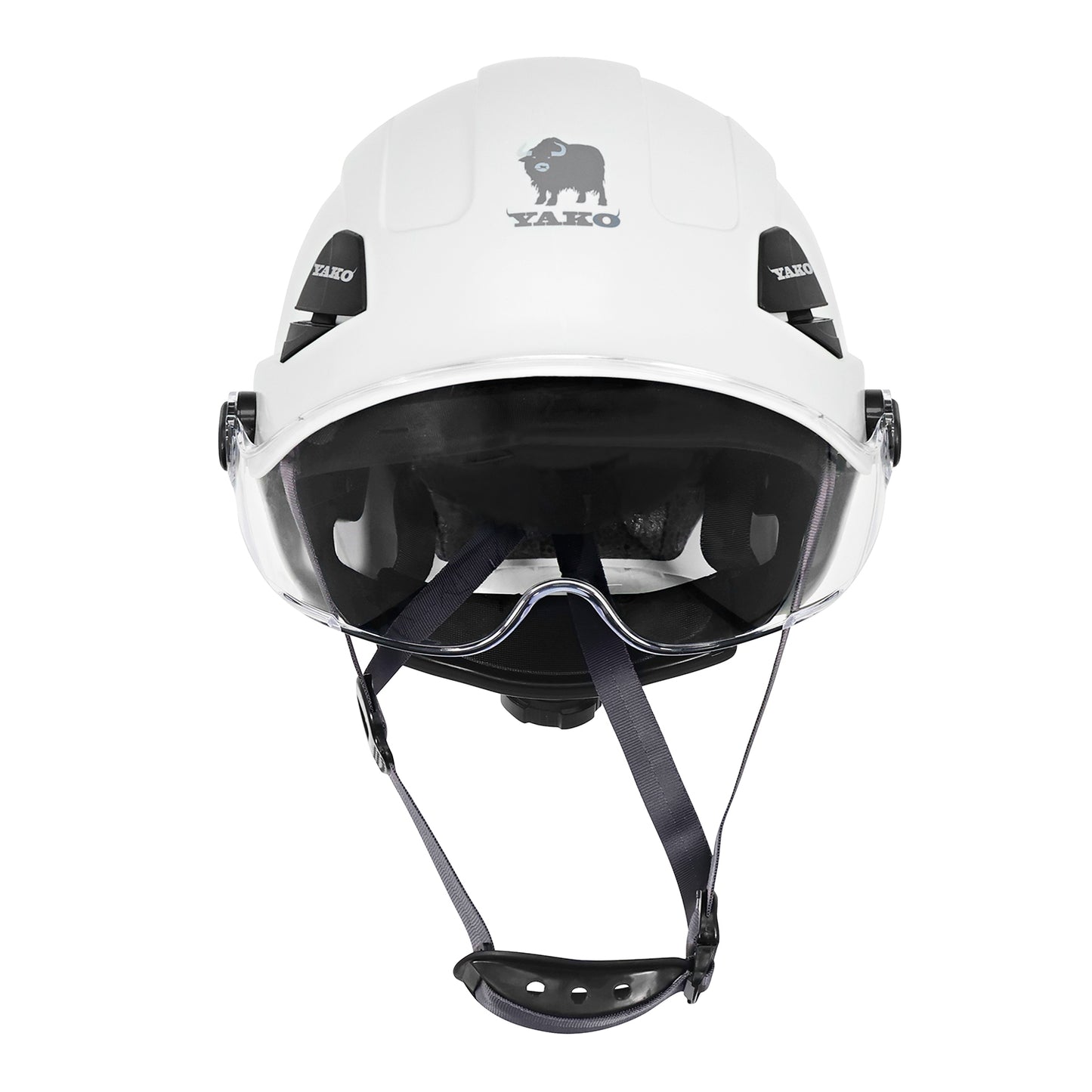 Casco Yako Steelpro Blanco con visera ISP