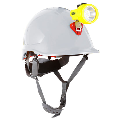 CASCO STEELPRO ABS MTA AMARILLO CON PORTALÁMPARA FULL
