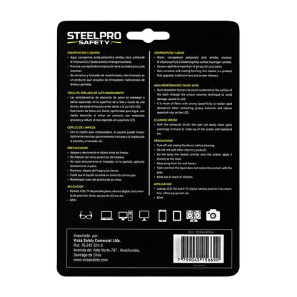 Kit de Limpieza para Lentes y Pantallas Steelpro