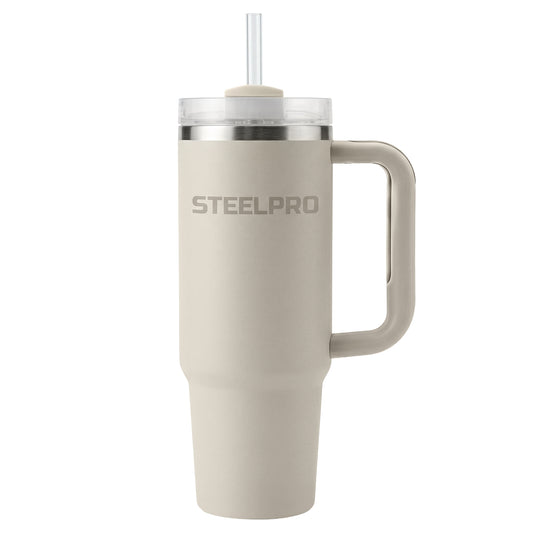 Mug Termico C/Bombilla Gris Claro