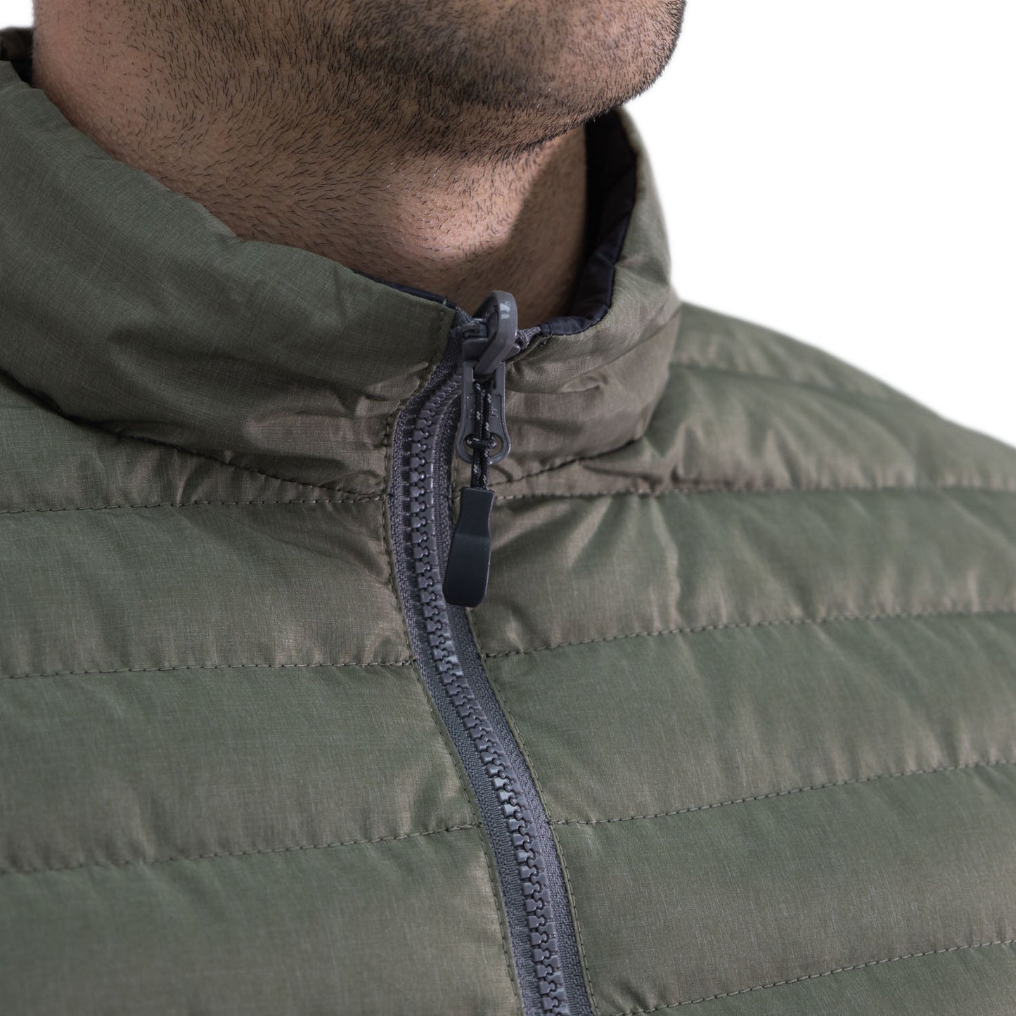 Parka Pluma HW Goose Reversible Negro/Verde Oliva