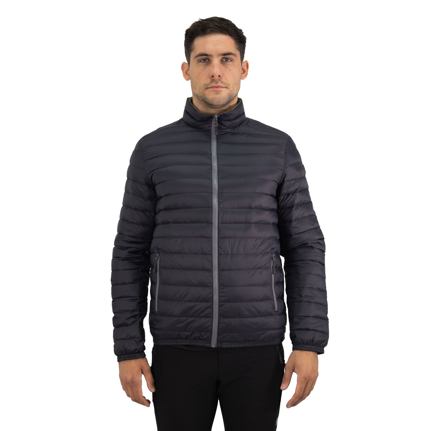 Parka Pluma HW Goose Reversible Negro/Verde Oliva