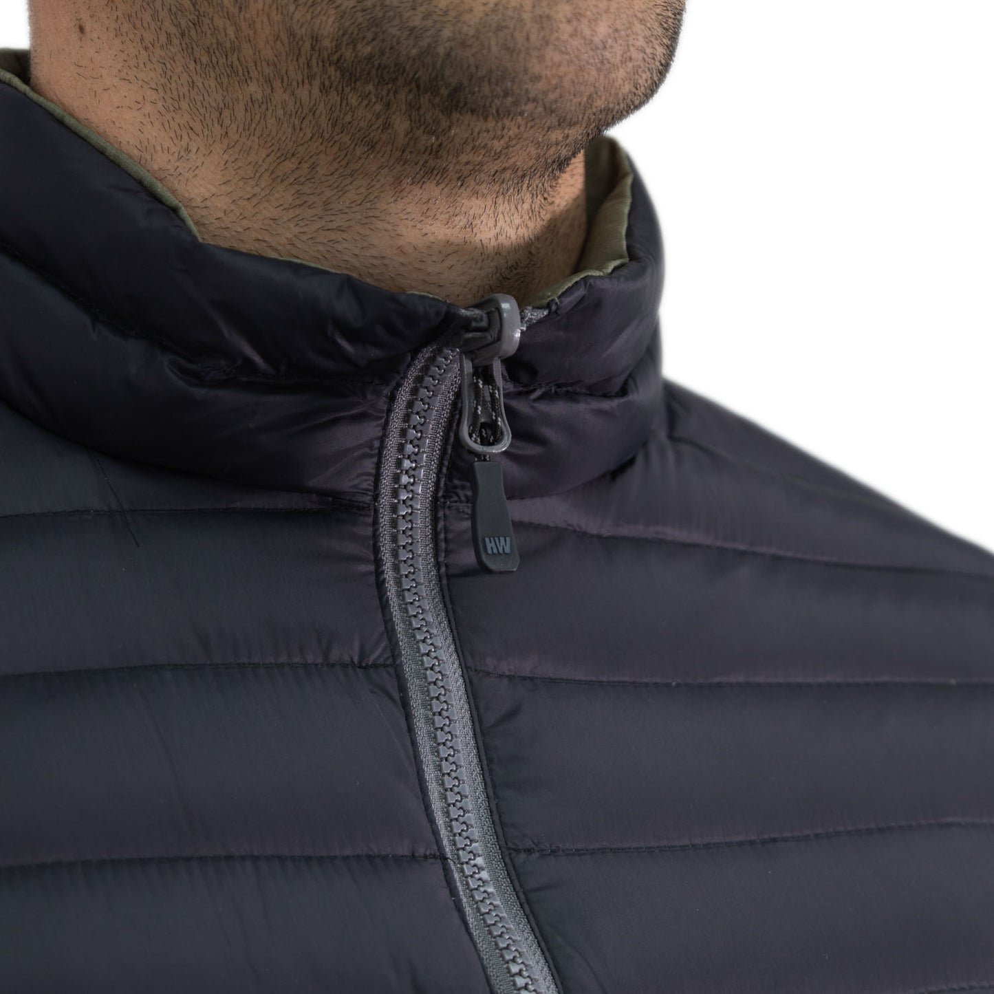Parka Pluma HW Goose Reversible Negro/Verde Oliva