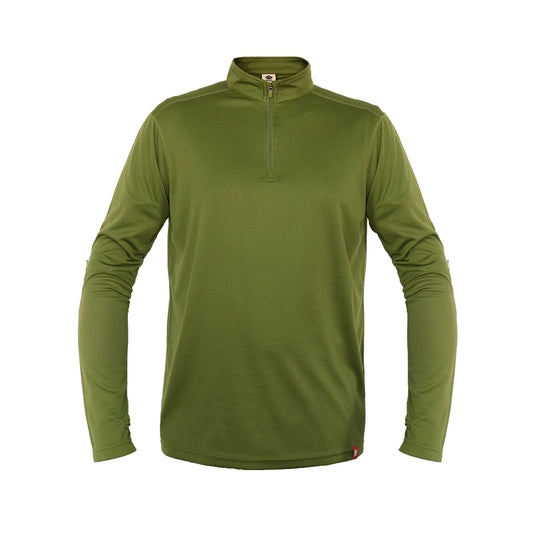 Polera Quebec Half-Zip Hombre Verde Oliva