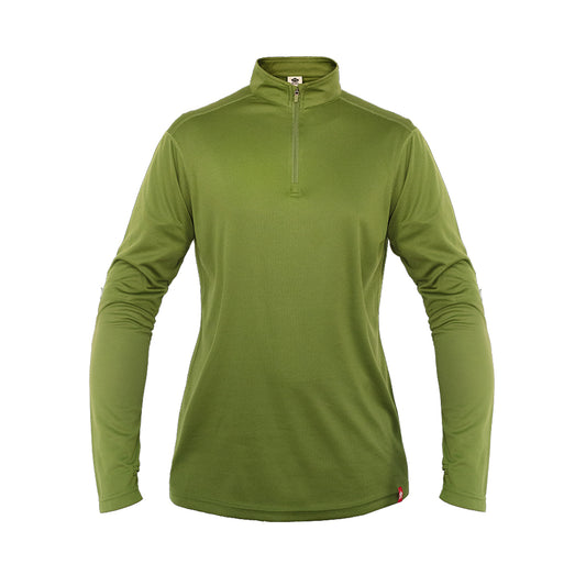 Polera Quebec Half-Zip Mujer Verde Oliva