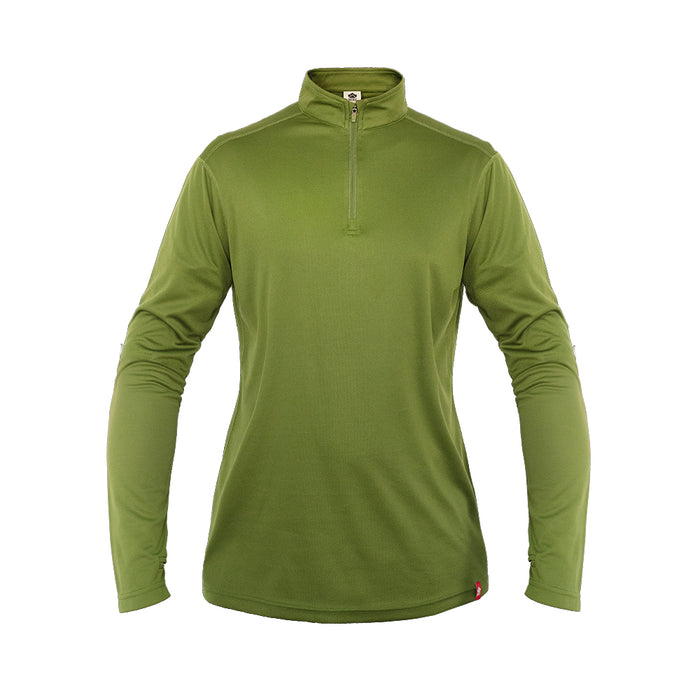 Polera Quebec Half-Zip Mujer Verde Oliva