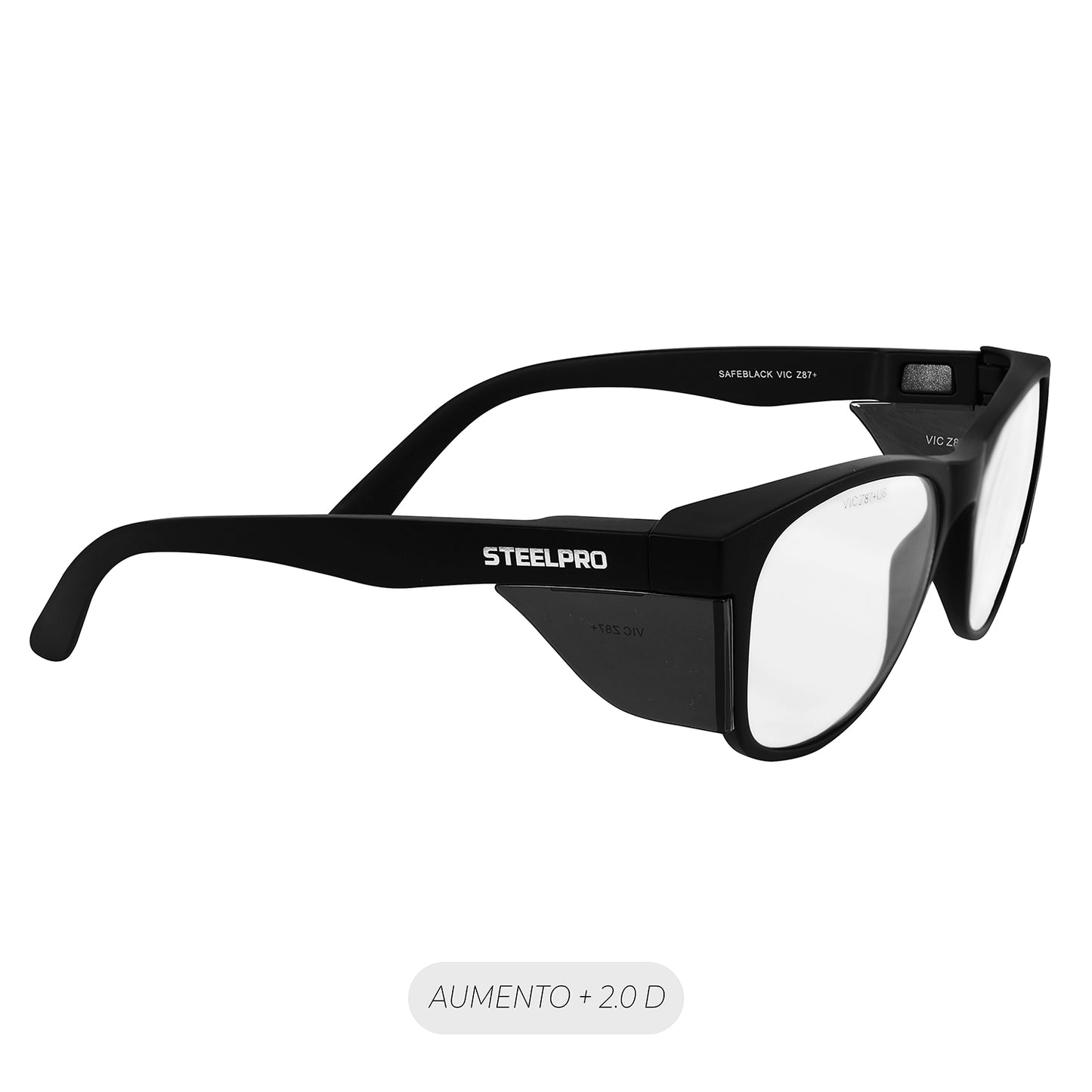 Lente Seguridad Safeblack Claro Full Reader +2.0D Steelpro