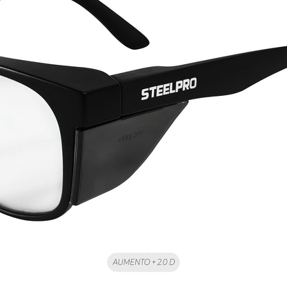 Lente Seguridad Safeblack Claro Full Reader +2.0D Steelpro