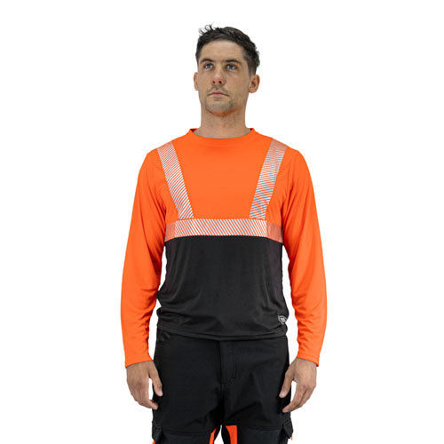 Polera Reflectiva HW Naranjo Fluor Manga Larga