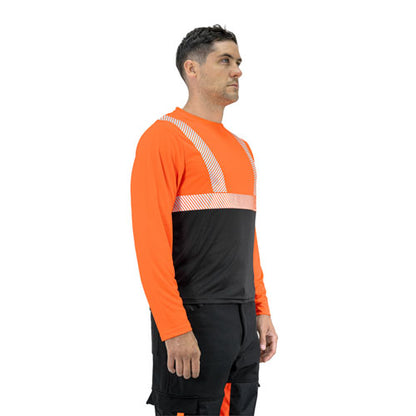 Polera Reflectiva HW Naranjo Fluor Manga Larga