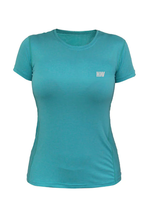 Polera Dry Fit Hw Manga Corta Mujer Turquesa