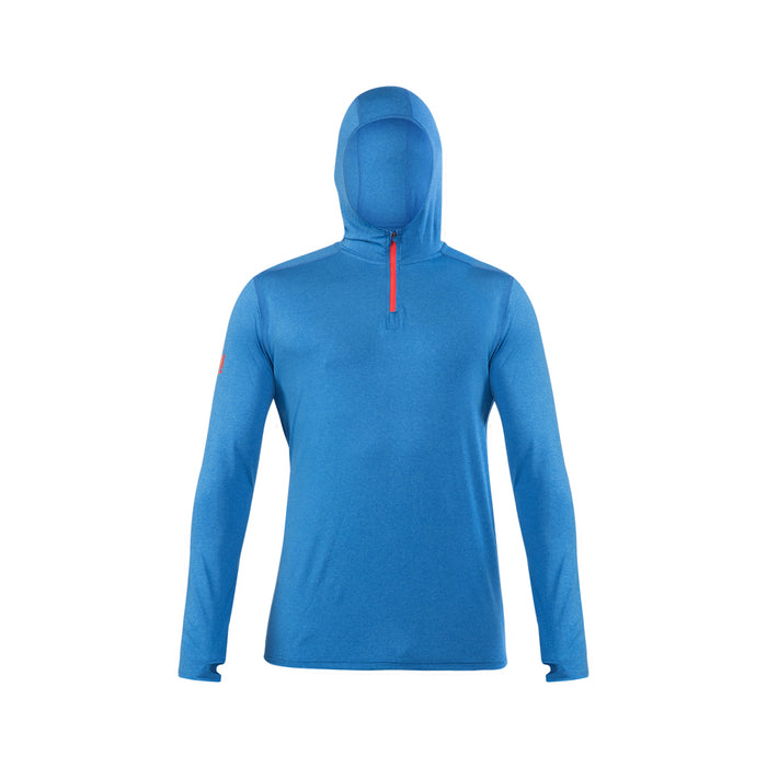 Polera Dry Fit Hw Spx C/ Gorro Manga Larga Hombre Blue