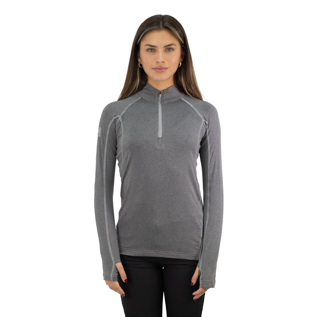 Polera Dry Fit HW SPX Manga Larga Mujer Carbon Grey