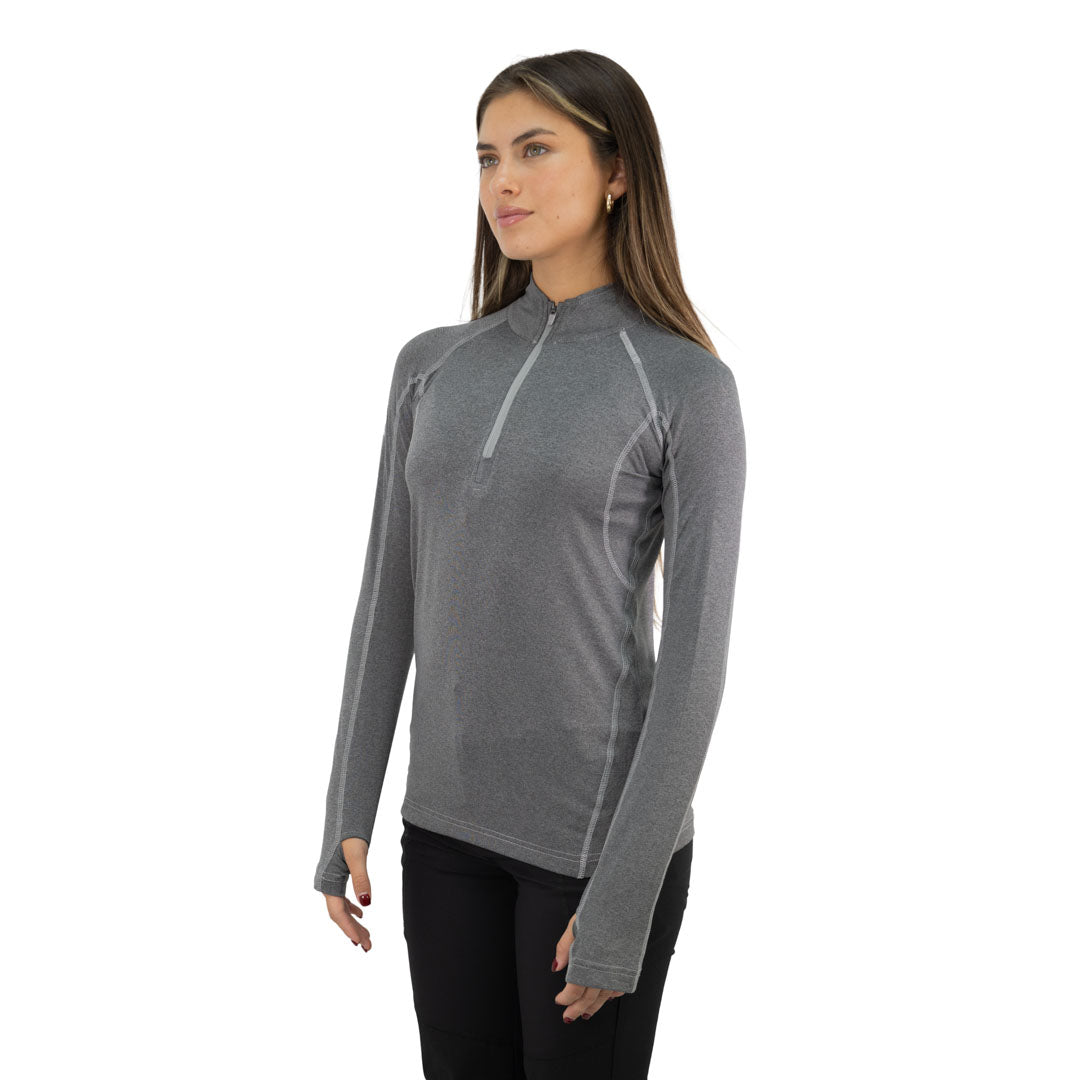 Polera Dry Fit HW SPX Manga Larga Mujer Carbon Grey
