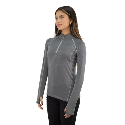 Polera Dry Fit HW SPX Manga Larga Mujer Carbon Grey
