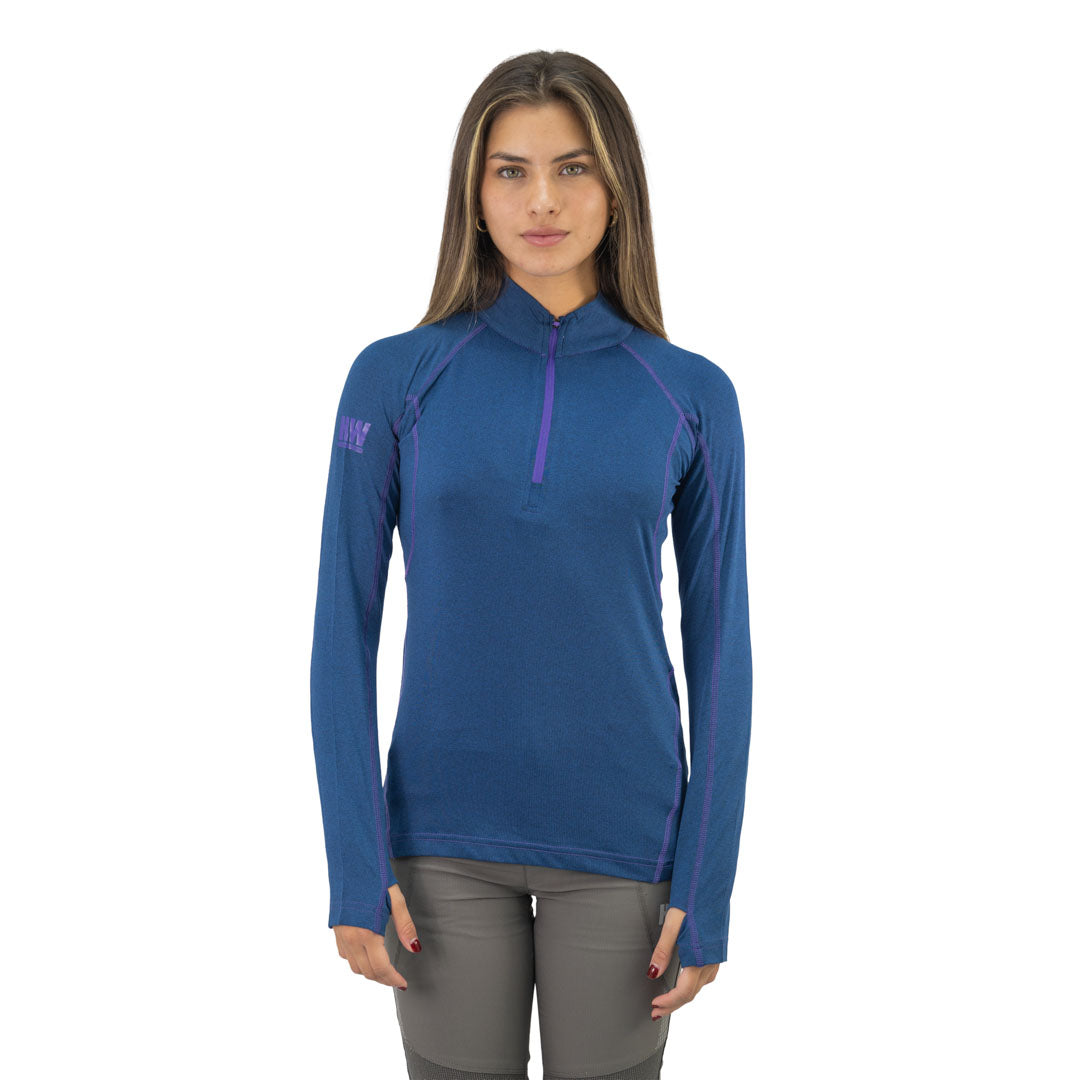 Polera Dry Fit HW SPX Manga Larga Mujer Deep Blue
