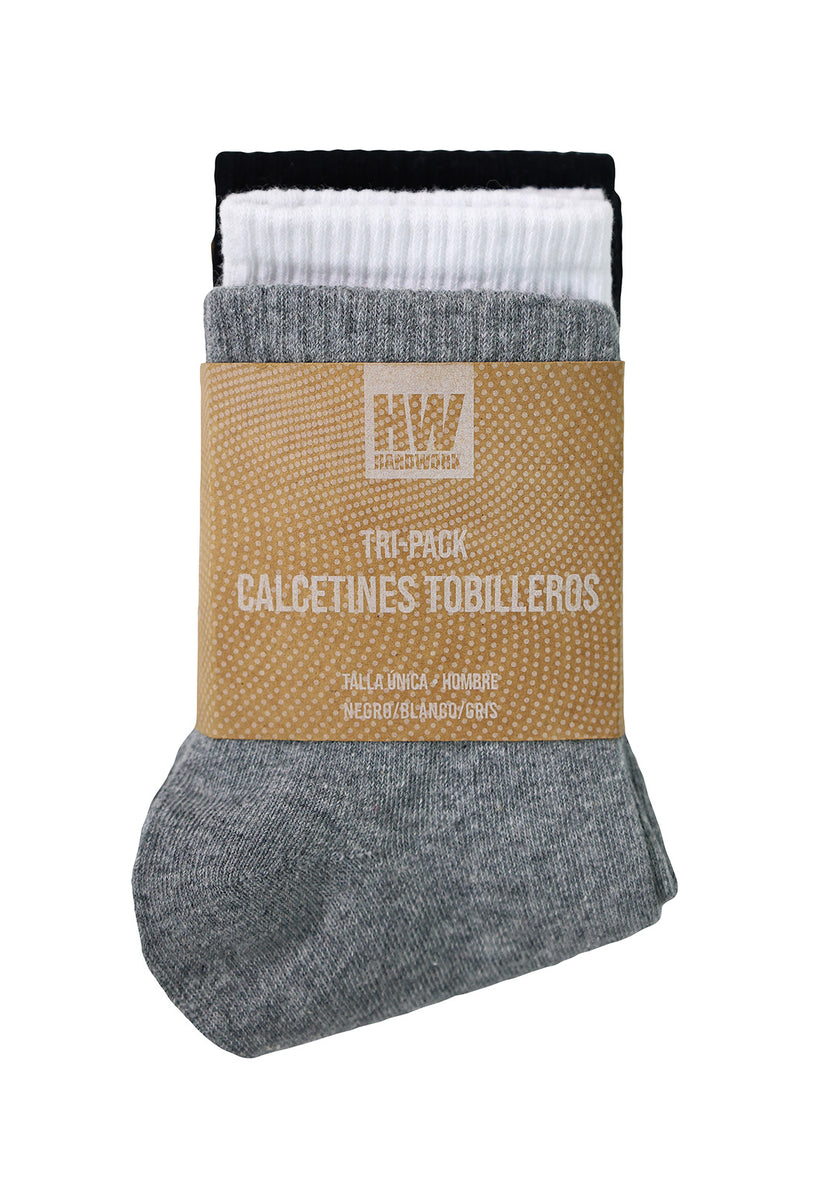Tripack Calcetines HW Algodón Tobillero Hombre – Safety Store